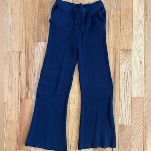Pink Rose Dark Blue Knit Pants